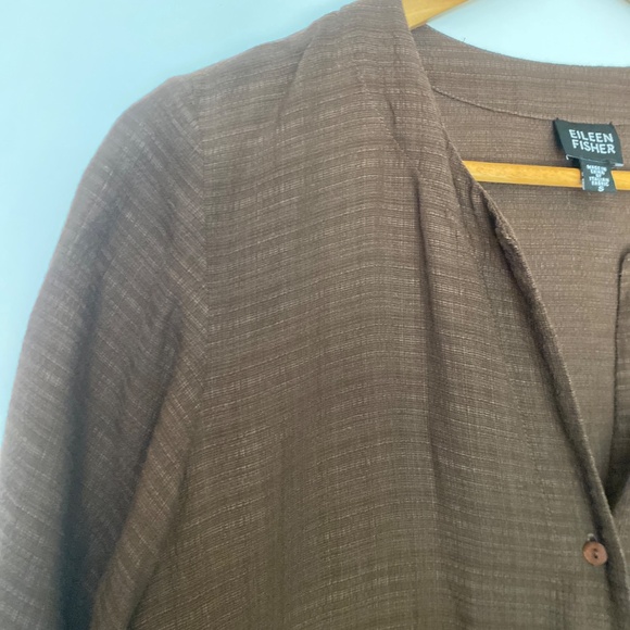 Eileen Fisher S Textured Linen Blend Tunic Top - Picture 7 of 12